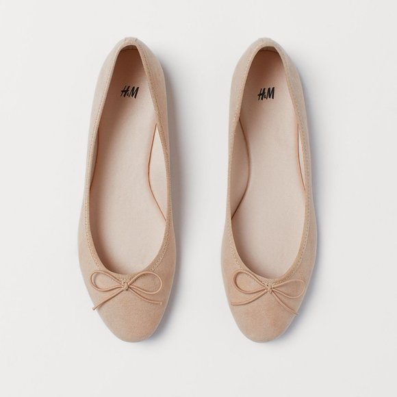 NWT Ballet Flats Nude 7M Grosgrain Trim